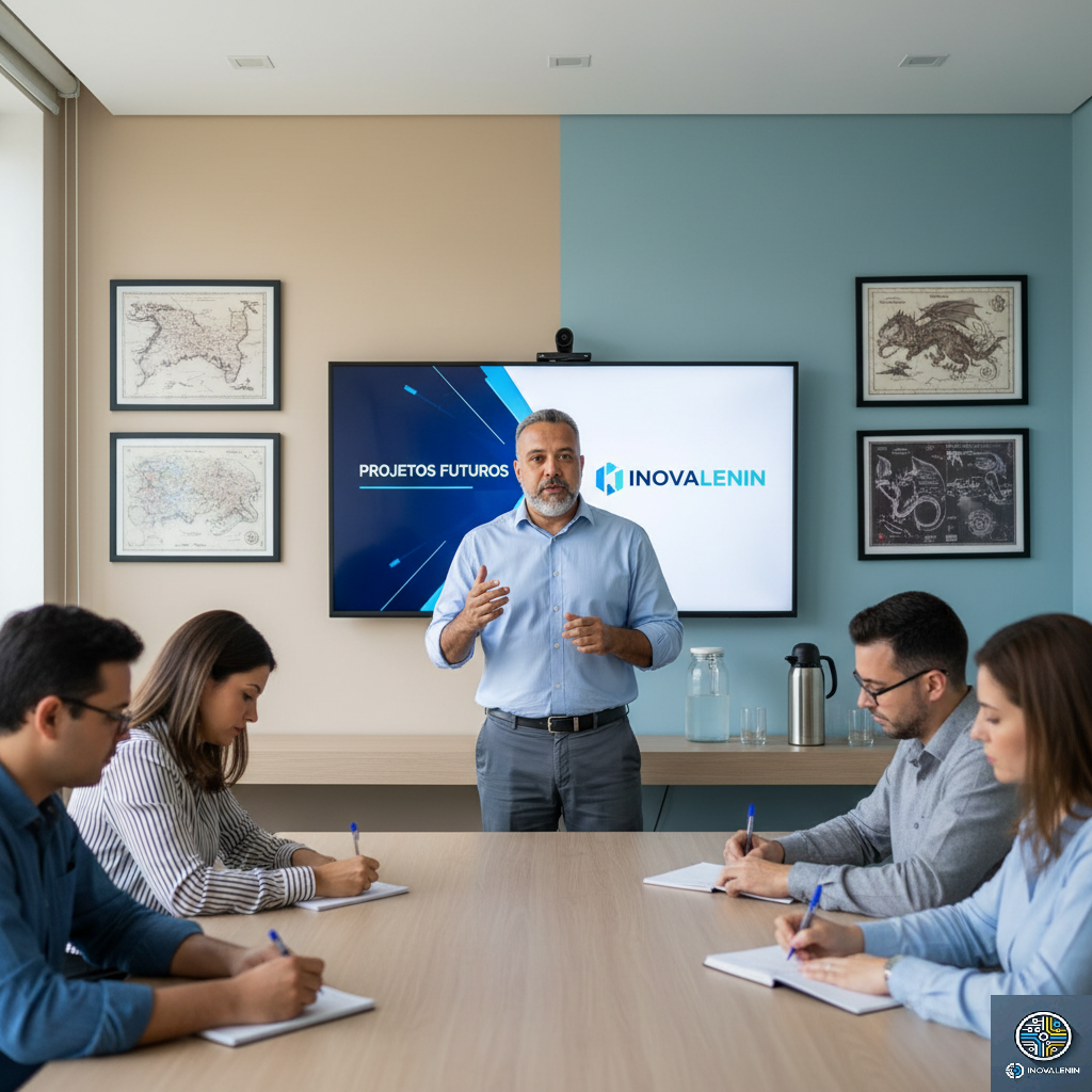 Equipe discutindo soluções em reunião.